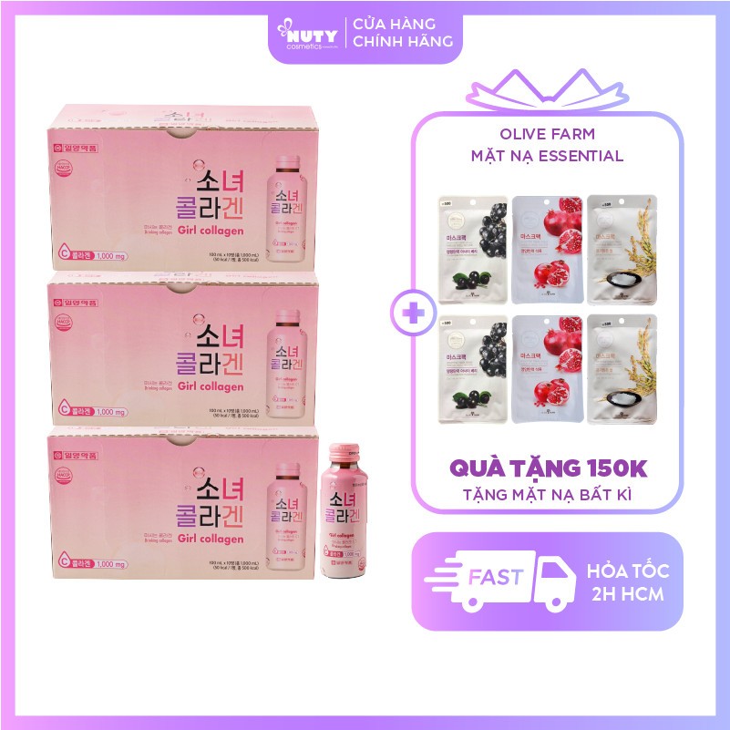 Combo 3 Hộp Nước Uổng Bổ Sung Collagen Girl Collagen (10x100ml)