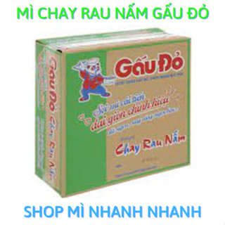 Thùng 30 gói mì Chay Rau Nấm Gấu Đỏ 62gr - Sợi mì cải tiến