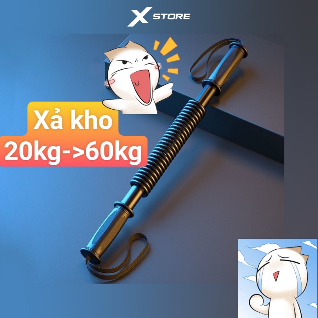 Gậy bẻ tập cơ tay ngực vai thanh lò xo cao cấp lực bẻ 20kg 30kg 40kg 50kg đàn hồi tốt phù hợp luyện tập thể thao tại nhà