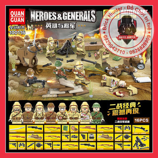 Xếp Hình Army WW II Set 8 Minifigures mô hình lắp ráp tiểu đội 8 lính phát xít Nhật Guan Guan 100116