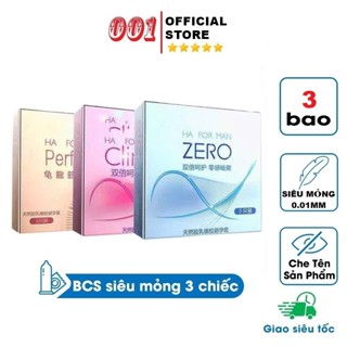 Bao cao su siêu mỏng hộp 3 chiếc, Zero nhiều gel, climax 936 gai nổi, performa gân rồng cổ rùa