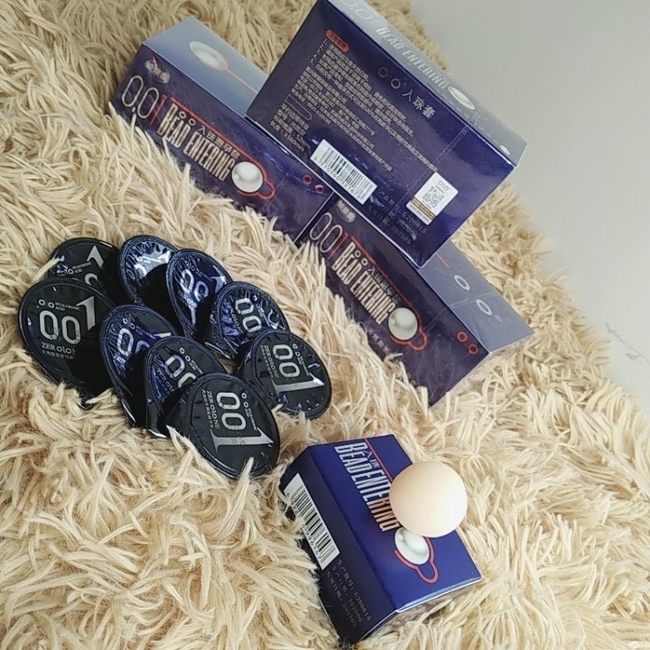 Bao cao su Bead Entering,[Hộp 10 chiếc]  siêu mỏng 001, nhiều gel bôi trơn, Có 1 Bi tăng chiều dài 3cm