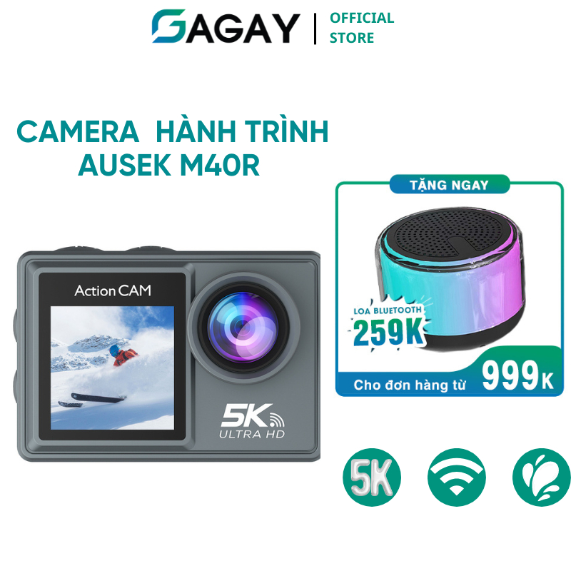Camera ngoài trời chống nước 5K, camera hành trình xe máy màn hình màu kép, máy quay hành trình gắn mũ bảo hiểm