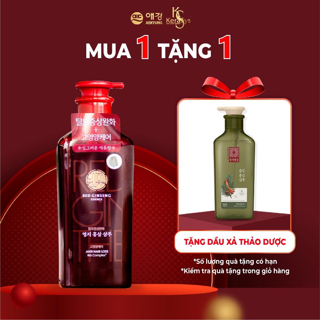 Dầu gội thảo dược Dong Ui Hong Sam Reshi Mushroom Hàn Quốc tinh chất nấm linh chi và hồng sâm ngăn ngừa rụng tóc 500ml
