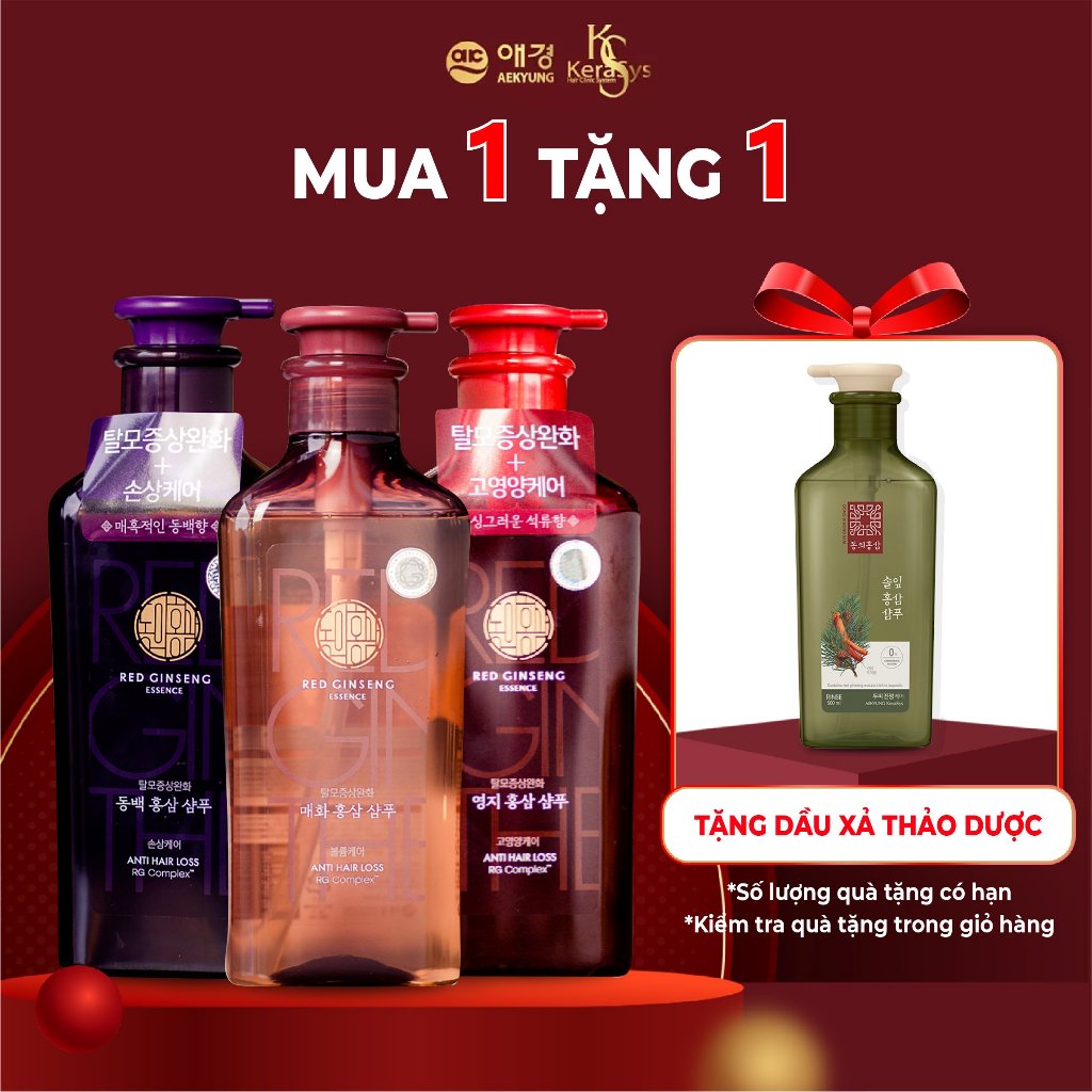 Dầu gội thảo dược Dong Ui hồng sâm Hàn Quốc dành cho mọi loại tóc 500ml