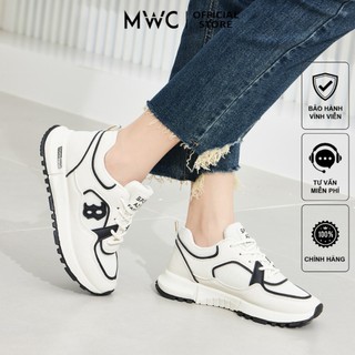 Giày thể thao nữ mwc 0780 - giày thể thao nữ phối màu, sneaker da êm chân đế 4cm hot trend