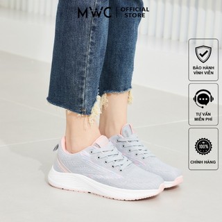 Giày mwc 0718 - giày thể thao nữ, giày sneaker vải dệt màu đen hồng xám