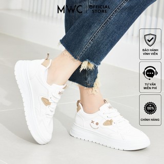 Giày thể thao nữ mwc 0793 - giày thể thao nữ đế bằng thời trang, sneaker da siêu êm chân hot trend