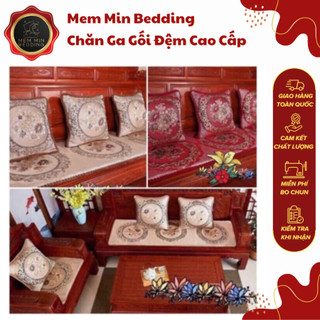 Bộ 3 thảm trải ghế gỗ cao cấp, sang trọng - đệm ghế - thảm ghế tây âu memminbedding