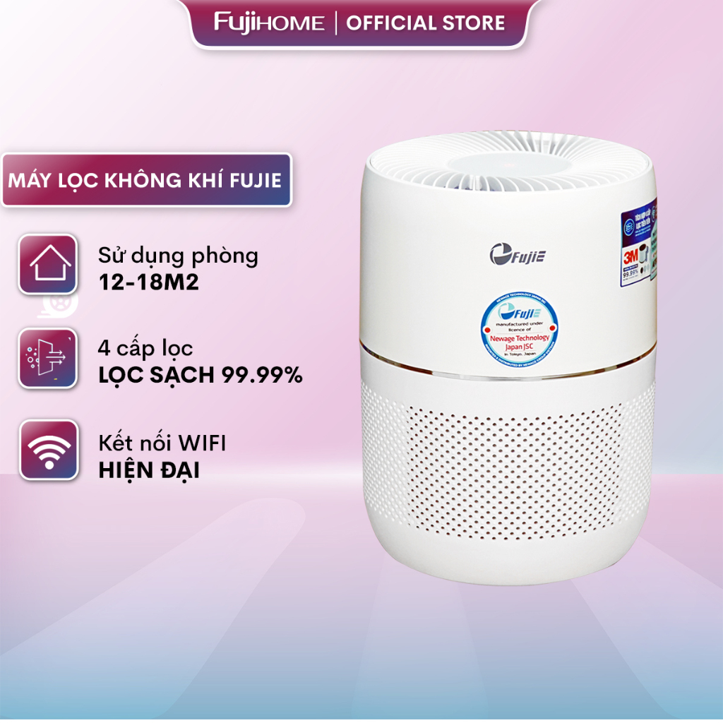 Máy lọc không khí nhập khẩu FujiE AP300, 4 cấp lọc màng HEPA 3M lọc bụi mịn, khử mùi, diệt khuẩn kết