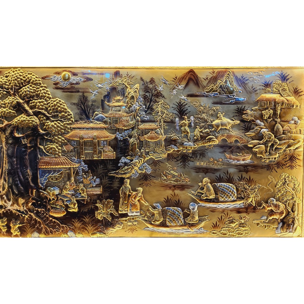 Tranh đồng quê hương kích thước 2,3m x 1,2m