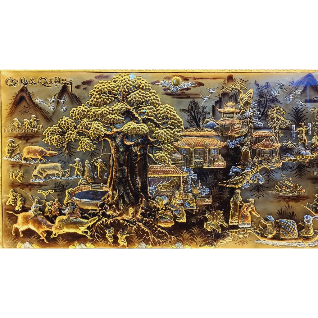 Tranh đồng quê hương kích thước 2,3m x 1,2m