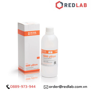 Dung dịch hiệu chuẩn độ dẫn 5000 µs/cm, chai 500ml hanna hi7039l, có vat