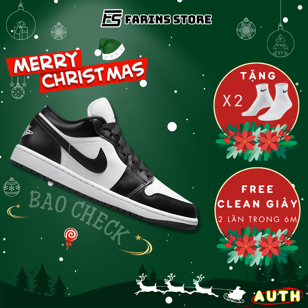 Giày Thể Thao Air Jordan 1 Low Panda DC0774-101 Cổ Thấp Đen Trắng Chuẩn Auth Cho Nam Nữ Fullbox Farins Store
