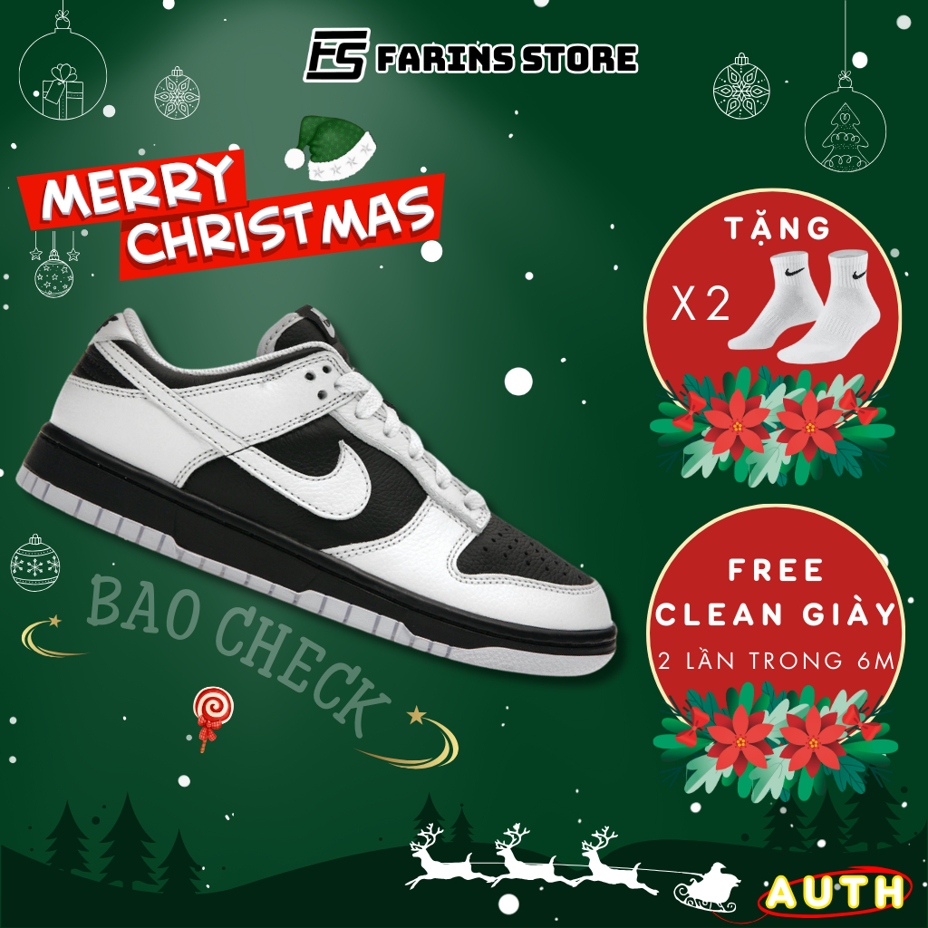 Giày Dunk Low Retro Reverse Panda FD9064-011 Auth Cho Nam Nữ, Dunk Low Real Fullbox Farins Store