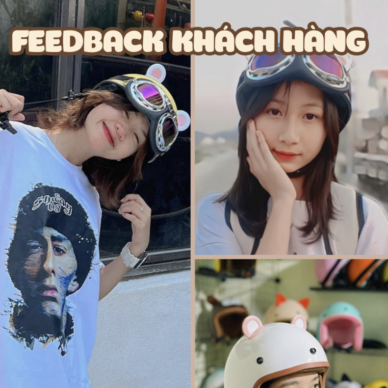 Mũ bảo hiểm nửa đầu Vihako helmet kính phi công, nón 1/2 kính uv chính hãng trơn tem, nhiều màu, nam nữ học sinh