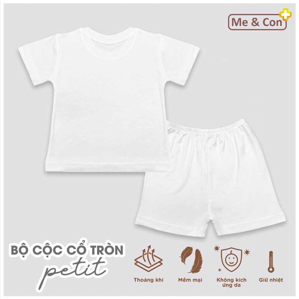 P.cộc cổ tròn & cộc cài vai trắng peptit thương thiệu Mẹ và Con