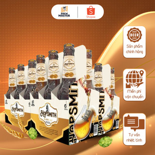 Combo 3 Lốc 6 Chai Bia Hopsmith Blonde Ale Là Dòng Bia Thủ Công Của Nhà Brewmaster Với Hương Vị Thơm Ngon, Giải Khát