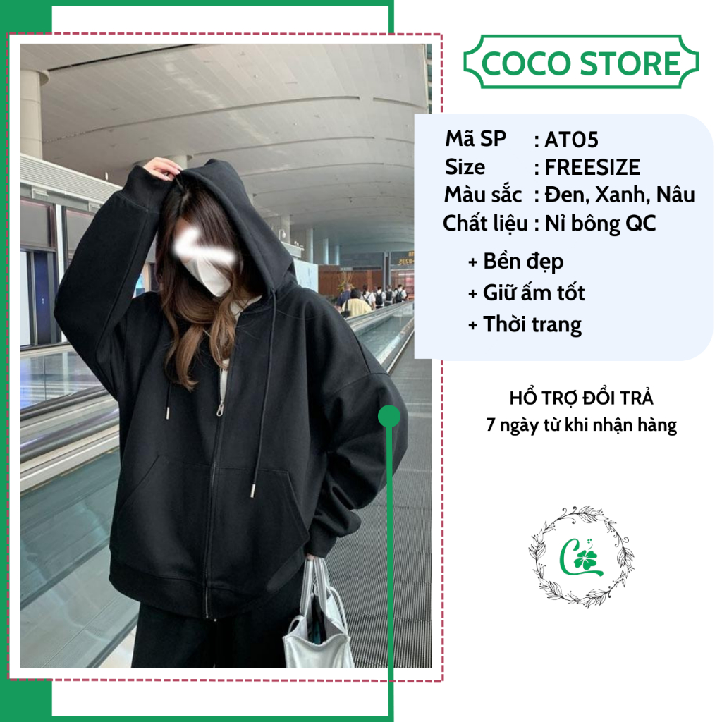 Áo Hoodie Croptop Nữ Cực Tôn Dáng Chất Nỉ Ngoại Cao Cấp Shop COCOSTORE AT05