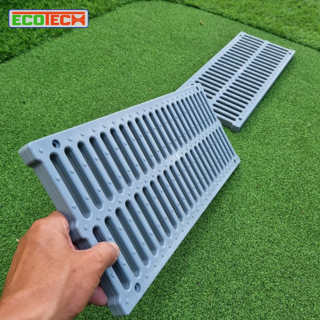 NẮP KÊNH THOÁT NƯỚC HDPE 2 kích thước 200x20x500 và 250x20x500: Tải trọng 3 tấn, kết cấu chắc chắn, chống trơn trượt.
