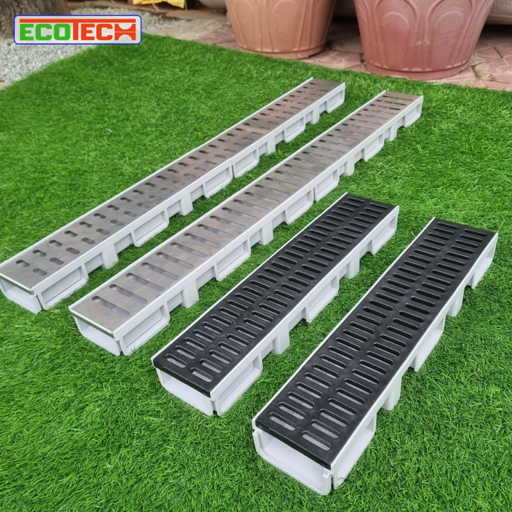 KÊNH THOÁT NƯỚC LẮP GHÉP ID 100x55x500: Thân nhựa PP, 3 kiểu nắp, tải trọng 1,5 tấn, dễ lắp đặt, thoát nước nhanh.