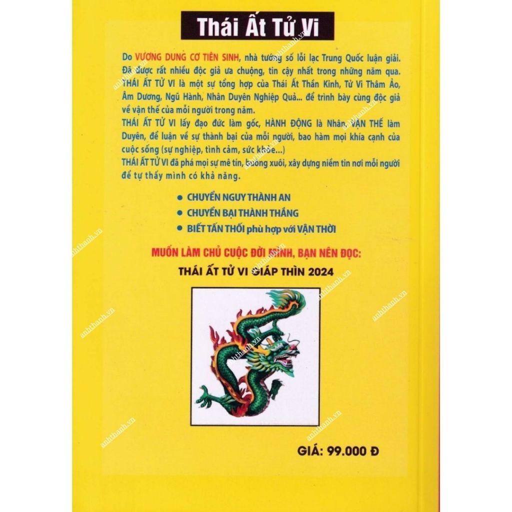 Sách Thái Ất Tử Vi - Tử Vi Mạng Số Toàn Niên Giáp Thìn 2024
