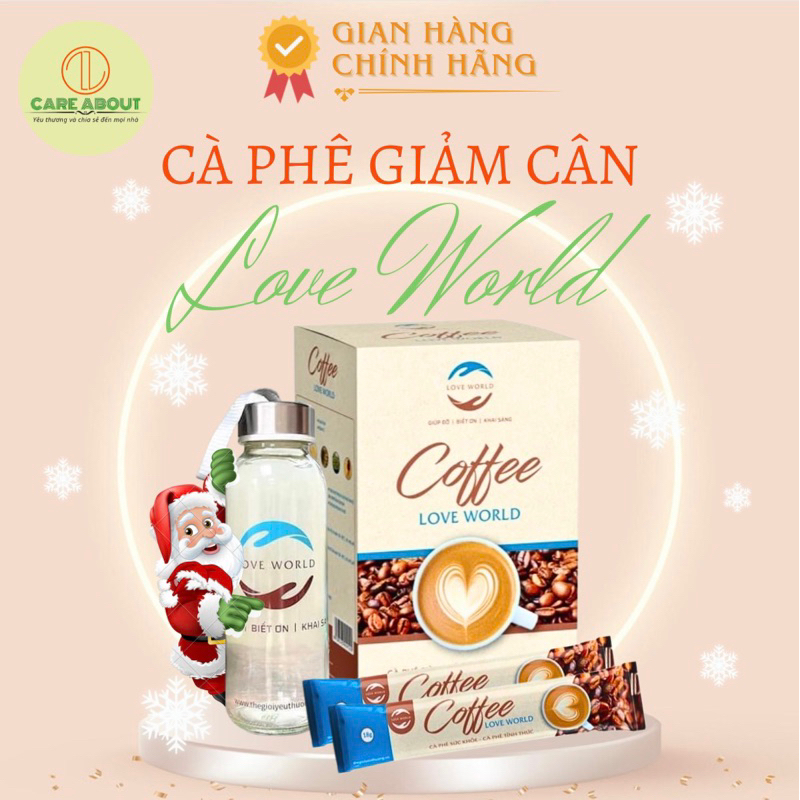 Cà phê LOVE WORLD GIẢM CÂN, đốt mỡ, ngưng hấp thu chất béo - lipit, thực đơn giảm cân, cân bằng vóc dáng | Hộp 15 gói