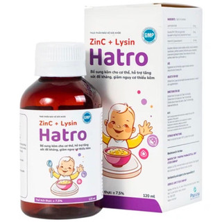 Siro ZinC + Lysin Hatro bổ sung kẽm, tăng sức đề kháng cho cơ thể