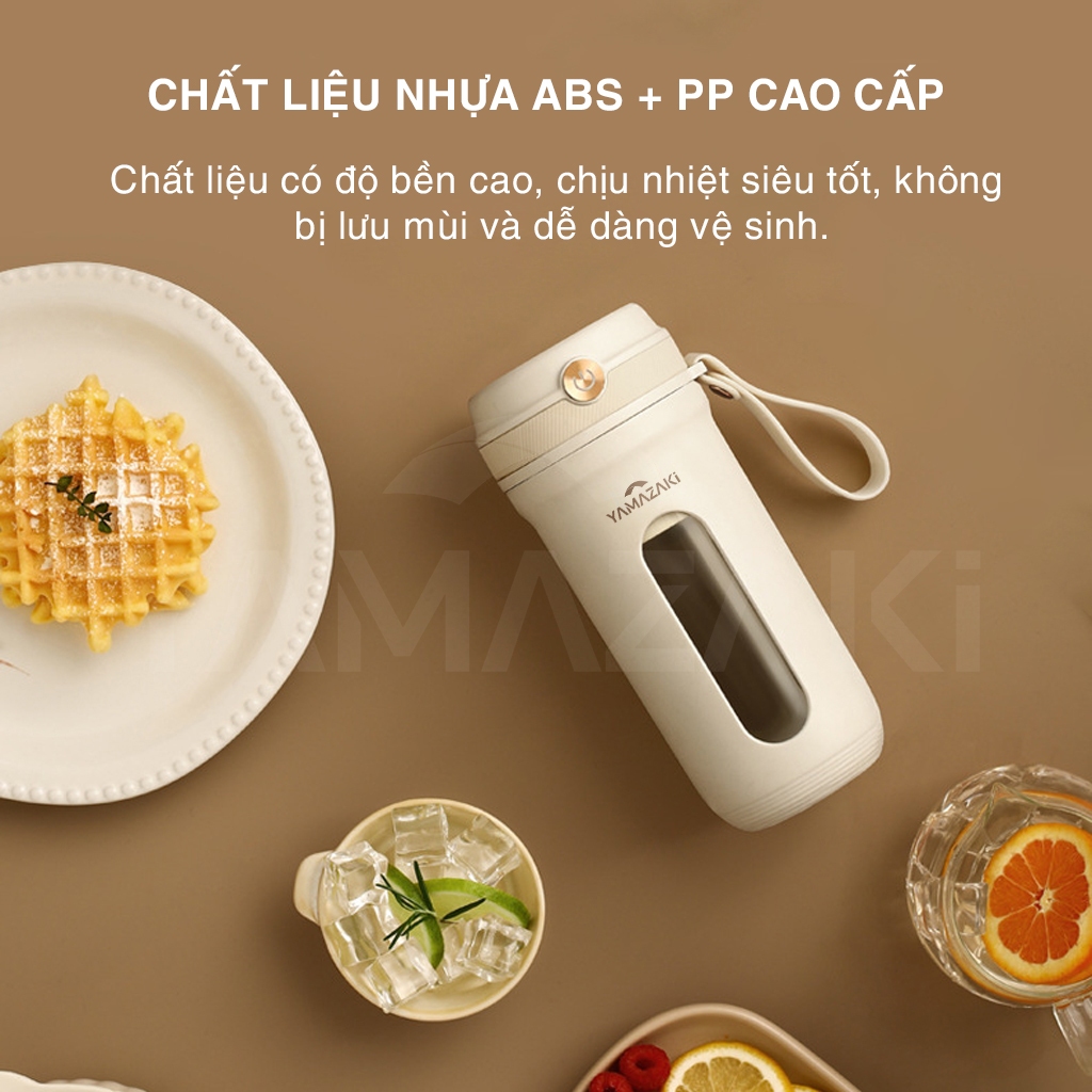 Máy xay sinh tố cầm tay YAMAZAKI máy xay hoa quả mini đa năng 10 lưỡi inox 80w tặng kèm ống hút silicon - BH 1 năm