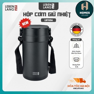 Hộp cơm giữ nhiệt lebenlang lbt856 | hộp cơm giữ nhiệt văn phòng inox ,dung tích lớn 2.2l