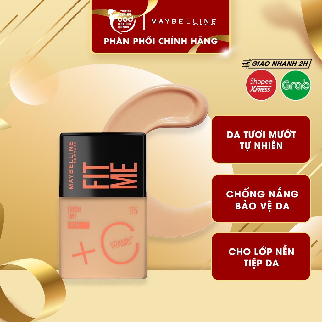 Kem Nền Tươi Mướt, Chống Nắng Bảo Vệ Da Maybelline New York Fit Me Fresh Tint SPF50/PA+++