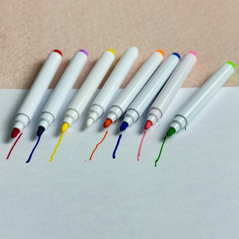 Bộ 8 màu Bút dạ ngòi nhỏ viết bảng Mica, mặt kính, bảng gỗ đen, dễ tẩy xoá