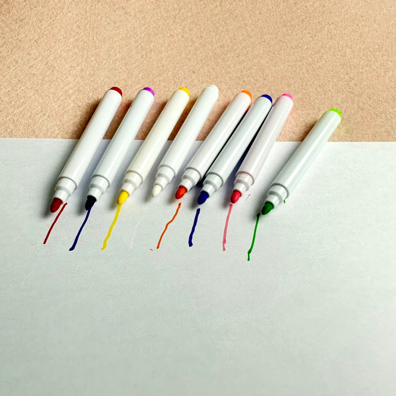 Bộ 8 màu Bút dạ ngòi nhỏ viết bảng Mica, mặt kính, bảng gỗ đen, dễ tẩy xoá