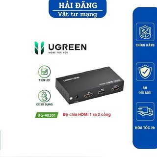 Bộ chia hdmi 1 ra 2 chính hãng ugreen ug- 40201 hỗ trợ 1.4v, 3d full hd