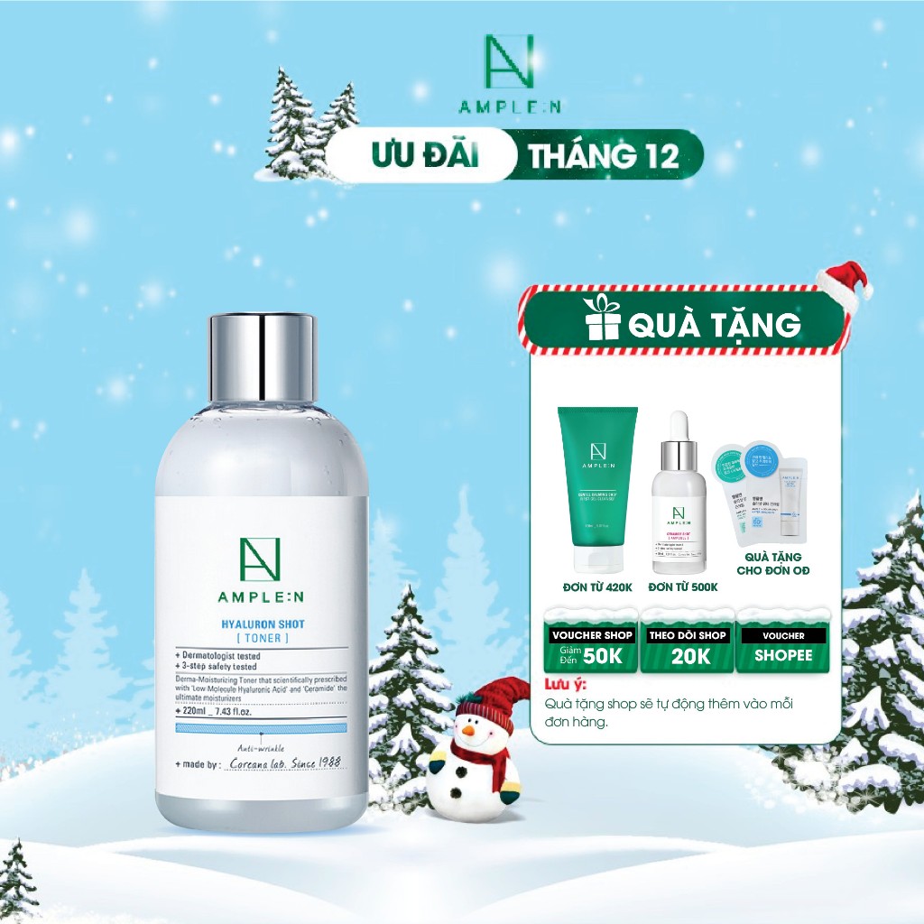 Nước Hoa Hồng Siêu Cấp Ẩm AMPLE:N Hyaluron Shot Toner