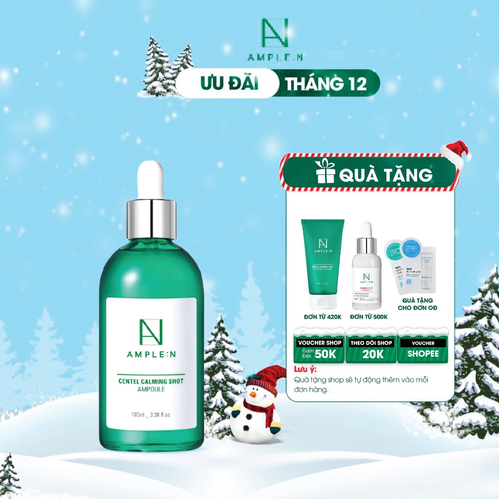 Tinh Chất Rau Má Cấp Ẩm Làm Dịu Da Ample:N Centel Calming Shot Ampoule