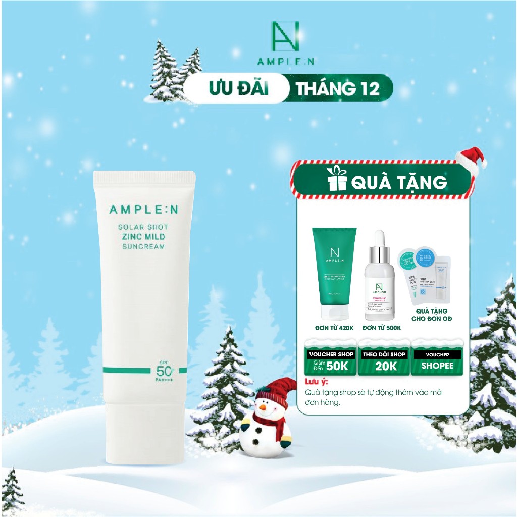 Kem Chống Nắng Làm Dịu Da Ample:n Solar Shot Zinc Mild Suncream 40ML