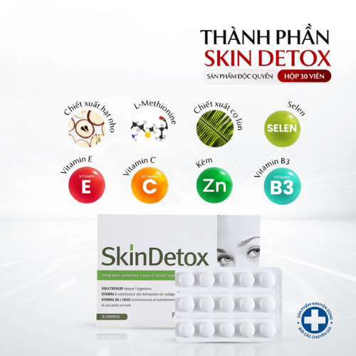 Viên uống Skin Detox Floslek Pharmalife hỗ trợ giảm mụn, giảm dầu nhờn giúp tăng cường đề kháng và dưỡng ẩm hộp 30