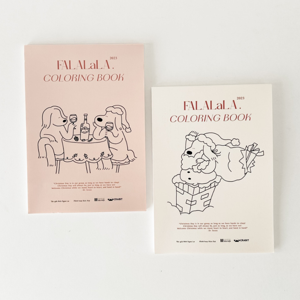 Sổ tô màu bút marker Falalala sổ tô màu postcard Crabit chủ đề lễ hội giáng sinh