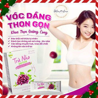 Trà Nho giảm cân Kelly Detox cải tiến thế hệ mới (12g/hộp) tặng Vitamin