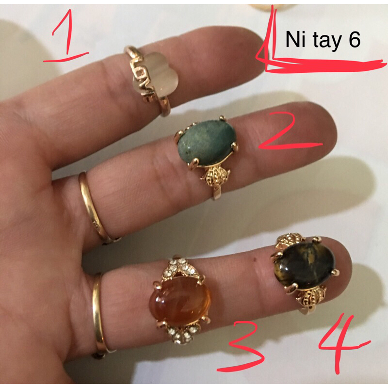 NHẪN NỮ ĐÍNH ĐÁ MẠ MÀU VÀNG đồng giá 50k ms Q