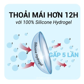 Lens cận trong suốt 3 tháng VIVIMOON cho mắt thở từ 0 - 8 độ giá 1 đôi