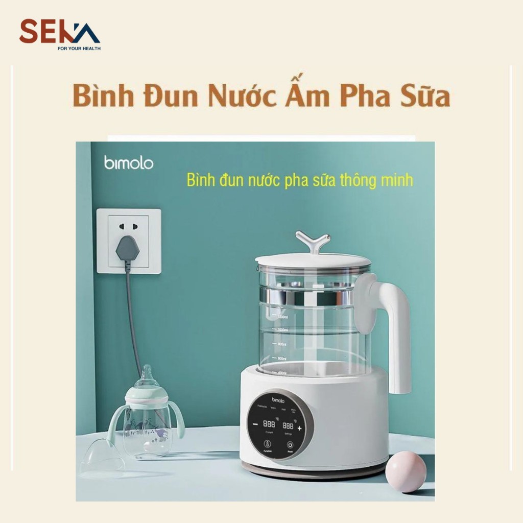 Bình Đun Nước Ấm Pha Sữa SEKA 5 Chức Năng Công Suất 1000W Dung Tích 1