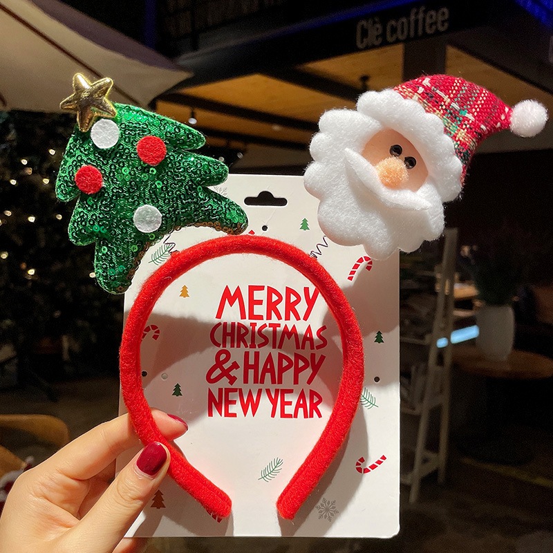 Bờm Noel / Bờm Giáng Sinh / Đèn Lồng Noel / Băng Đô Cài Tóc Giáng Sinh Người Tuyết / Ông Già Noel