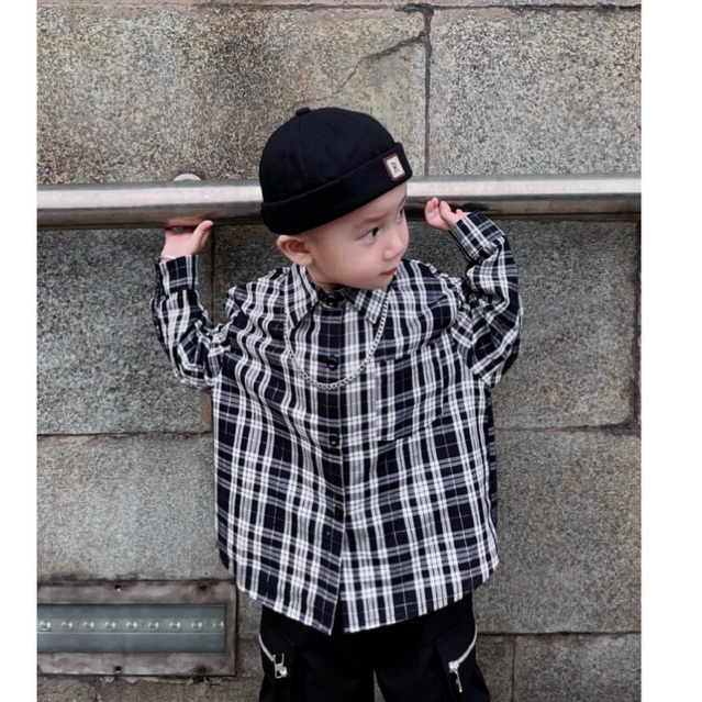 Áo sơ mi kẻ bé trai Ally store mã K700