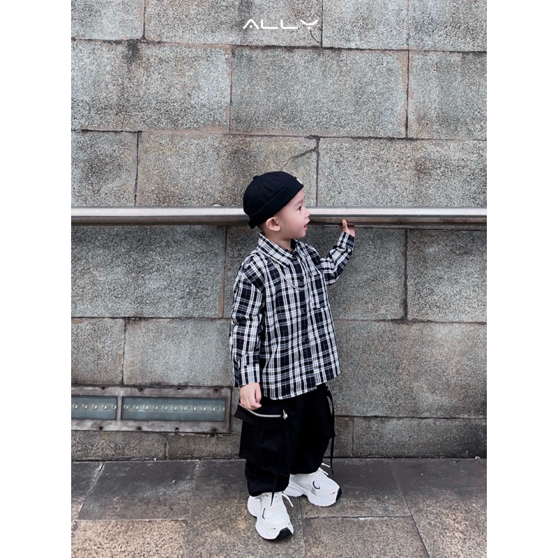Áo sơ mi kẻ bé trai Ally store mã K700