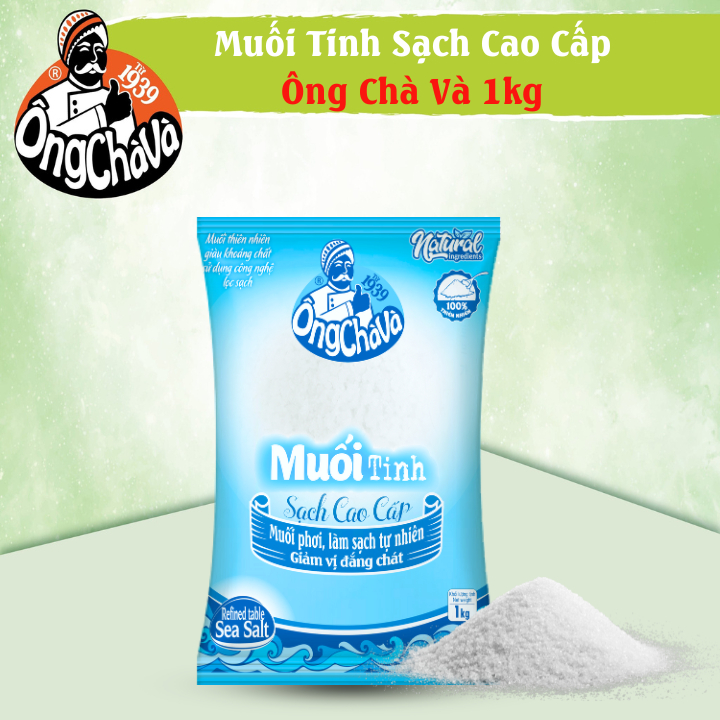 Muối Tinh Sạch Cao Cấp Ông Chà Và 1kg (Refined table Sea Salt)