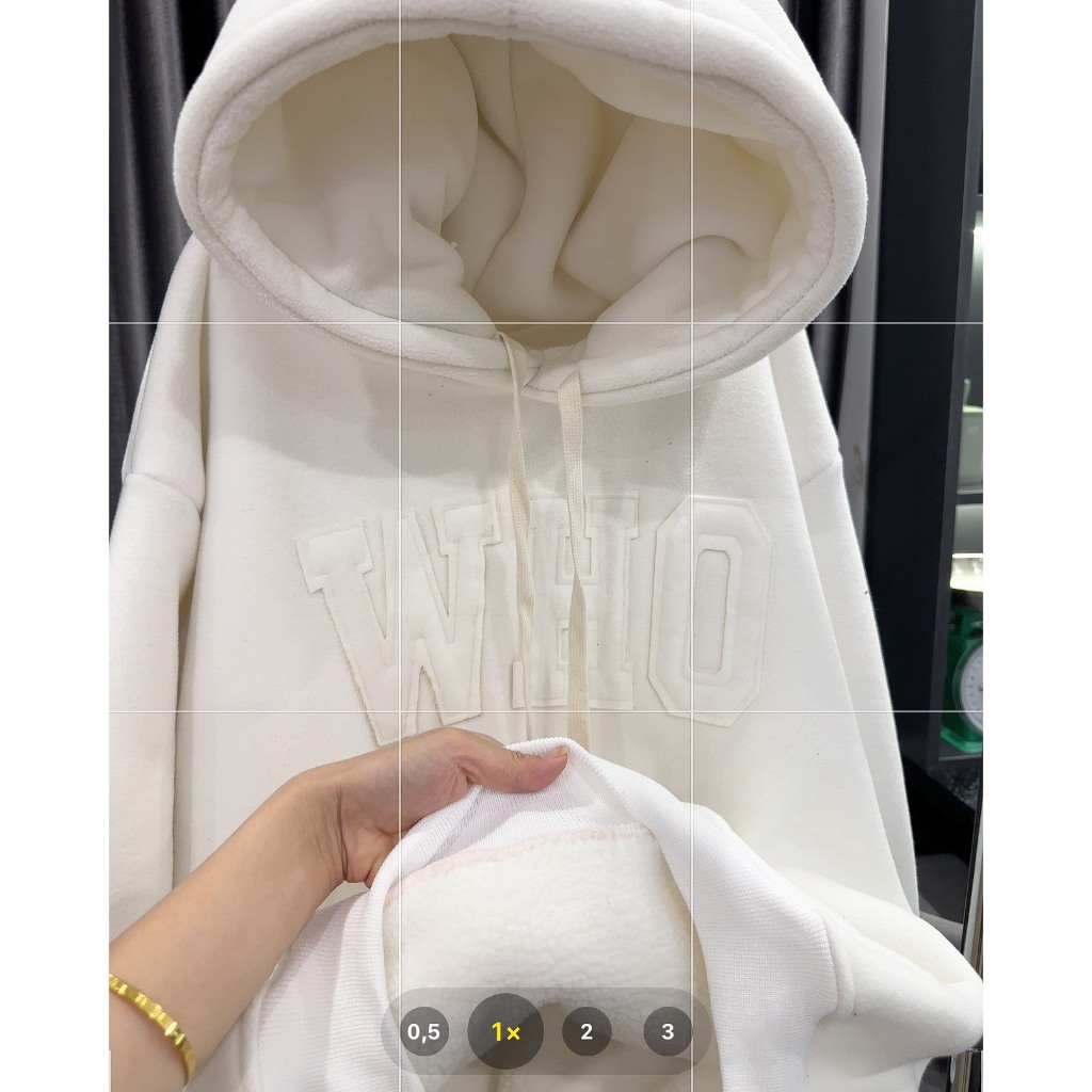 Áo hoodie form rộng tay bồng in họa tiết WHO chất liệu nỉ chần bông cao cấp dày nặng ấm áp | BigBuy360 - bigbuy360.vn