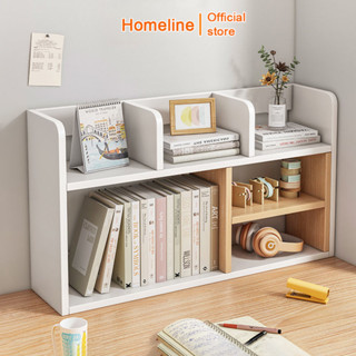 Kệ giá sách gỗ MDF decor để bàn học, làm việc mini thương hiệu HOMELINE đựng đồ, sách vở phong cách hàn quốc D08