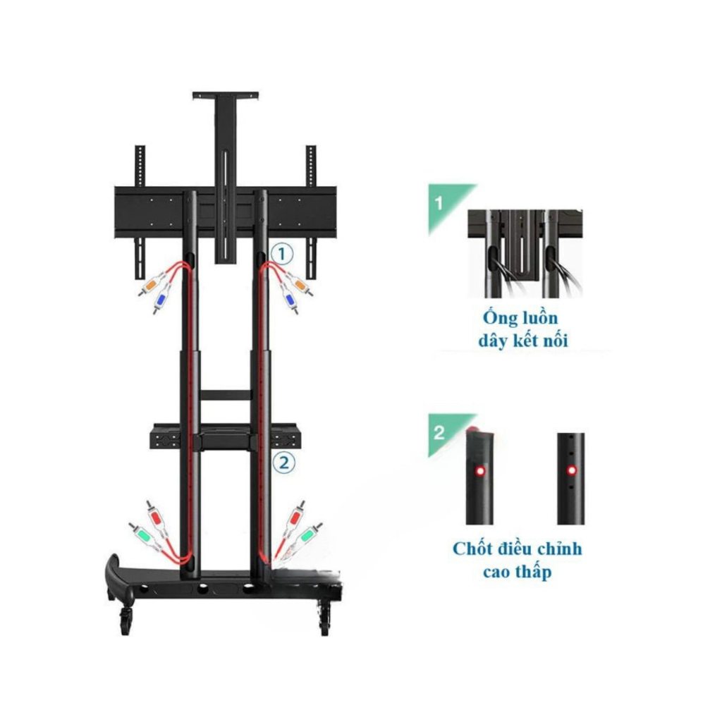 Giá Treo Tivi Chính Hãng NB AVA1800-70-1P  + bánh xe di chuyển linh hoạt